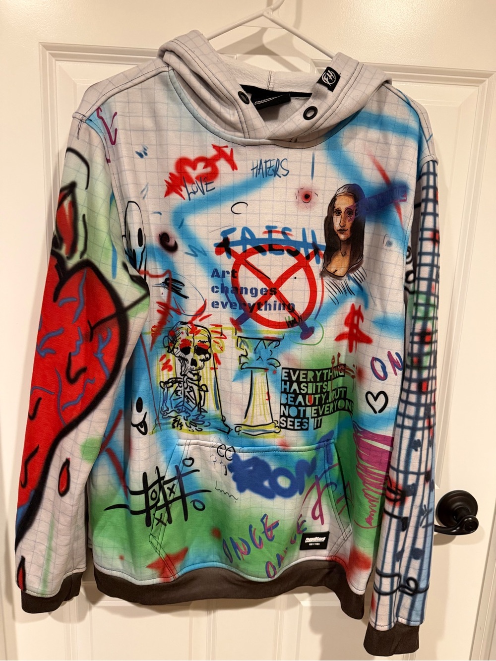 Fresh Hoods Men’s Size M Graphic Print Pullover Hoodie, Multicolor
